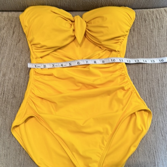 Kate Spade yellow one piece cut out bandeau top Swimsuit Size Large - Picture 10 of 12
